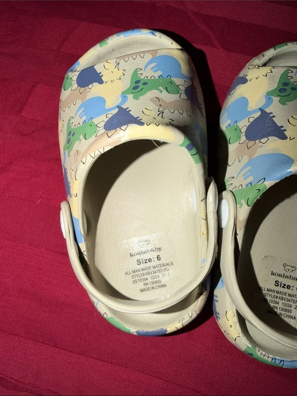 Toddler Dinosaur Print Slip-On Sandals - Green/Blue Multi